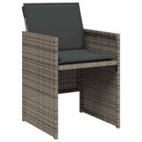 Set da Pranzo per Giardino con cuscino 9 pcs Grigio polyrattan