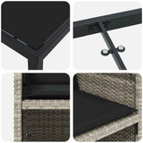 Set da Pranzo per Giardino 5 pcs Grigio chiaro polyrattan