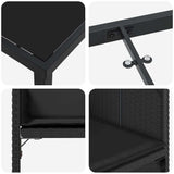 Set da Pranzo per Giardino con cuscino 9 pcs Nero polyrattan