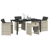 Set da Pranzo per Giardino 5 pcs Grigio chiaro polyrattan