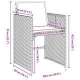Set da Pranzo per Giardino 5 pcs Grigio chiaro polyrattan