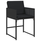 Set da Pranzo per Giardino con cuscino 5 pcs Nero polyrattan