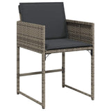 Set da Pranzo per Giardino con cuscino 9 pcs Grigio polyrattan