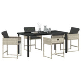 Set da Pranzo per Giardino 5 pcs Grigio chiaro polyrattan