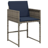 Set da Pranzo per Giardino con cuscino 9 pcs Grigio polyrattan