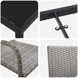 Set da Pranzo per Giardino con cuscino 7 pcs Grigio polyrattan