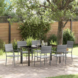 Set da Pranzo per Giardino con cuscino 7 pcs Grigio polyrattan