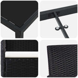Set da Pranzo per Giardino con cuscino 5 pcs Nero polyrattan