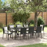Set da Pranzo per Giardino con cuscino 9 pcs Nero polyrattan
