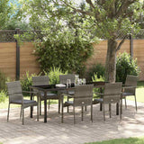 Set da Pranzo per Giardino con cuscino 7 pcs Grigio polyrattan