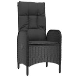 Set da Pranzo per Giardino con cuscino 9 pcs Nero polyrattan