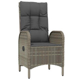 Set da Pranzo per Giardino con cuscino 5 pcs Grigio polyrattan