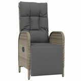 Set da Pranzo per Giardino con cuscino 5 pcs Grigio polyrattan