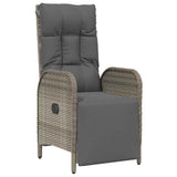 Set da Pranzo per Giardino con cuscino 7 pcs Grigio polyrattan
