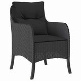 Set da Pranzo per Giardino con cuscino 7 pcs Nero polyrattan