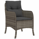 Set da Pranzo per Giardino con cuscino 7 pcs Grigio polyrattan