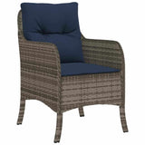 Set da Pranzo per Giardino con cuscino 9 pcs Grigio polyrattan
