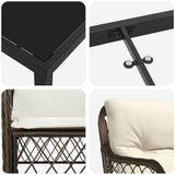 Set da Pranzo per Giardino con cuscino 5 pcs Marrone polyrattan
