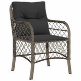 Set da Pranzo per Giardino con cuscino 5 pcs Grigio polyrattan