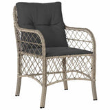 Set da Pranzo per Giardino 9 pcs Grigio chiaro polyrattan