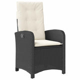 Set da Pranzo per Giardino con cuscino 9 pcs Nero polyrattan
