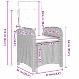 Set da Pranzo per Giardino con cuscino 7 pcs Marrone polyrattan