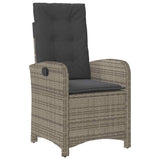 Set da Pranzo per Giardino con cuscino 7 pcs Grigio polyrattan