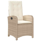 Set da Pranzo per Giardino con cuscino 9 pcs Beige polyrattan