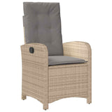 Set da Pranzo per Giardino con cuscino 5 pcs Beige polyrattan