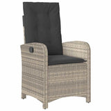 Set da Pranzo per Giardino 7 pcs Grigio chiaro polyrattan