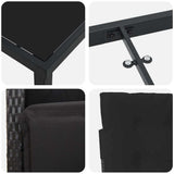 Set da Pranzo per Giardino con cuscino 5 pcs Nero polyrattan