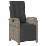 Set da Pranzo per Giardino con cuscino 7 pcs Grigio polyrattan
