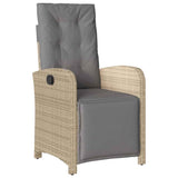 Set da Pranzo per Giardino con cuscino 7 pcs Beige polyrattan