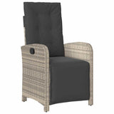 Set da Pranzo per Giardino 3 pcs Grigio chiaro polyrattan