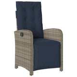 Set da Pranzo per Giardino con cuscino 9 pcs Grigio polyrattan