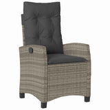 Set da Pranzo per Giardino con cuscino 7 pcs Grigio polyrattan