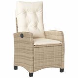 Set da Pranzo per Giardino con cuscino 5 pcs Beige polyrattan