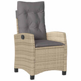 Set da Pranzo per Giardino con cuscino 7 pcs Beige polyrattan