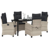Set da Pranzo per Giardino 5 pcs Grigio chiaro polyrattan