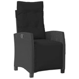 Set da Pranzo per Giardino con cuscino 9 pcs Nero polyrattan