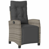 Set da Pranzo per Giardino con cuscino 5 pcs Grigio polyrattan