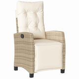Set da Pranzo per Giardino con cuscino 9 pcs Beige polyrattan