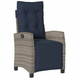 Set da Pranzo per Giardino con cuscino 5 pcs Grigio polyrattan