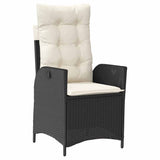 Set da Pranzo per Giardino con cuscino 5 pcs Nero polyrattan