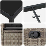 Set da Pranzo per Giardino con cuscino 5 pcs Grigio polyrattan