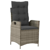 Set da Pranzo per Giardino con cuscino 9 pcs Grigio polyrattan