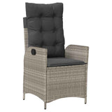 Set da Pranzo per Giardino 7 pcs Grigio chiaro polyrattan