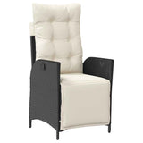 Set da Pranzo per Giardino con cuscino 9 pcs Nero polyrattan