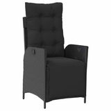 Set da Pranzo per Giardino con cuscino 7 pcs Nero polyrattan