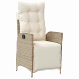 Set da Pranzo per Giardino con cuscino 5 pcs Beige polyrattan